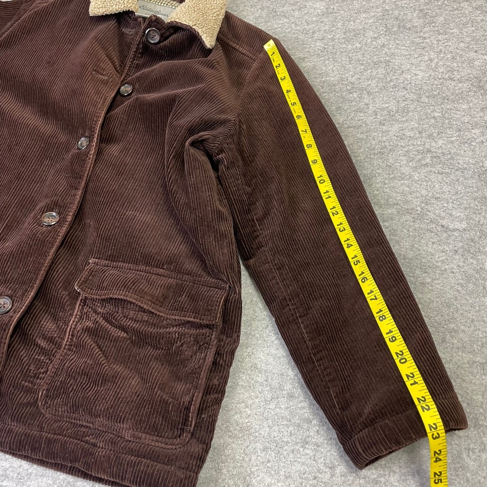Vintage Eddie Bauer Womens Brown Corduroy Barn Jacket M Teddy Collar Y2K - Picture 16 of 16